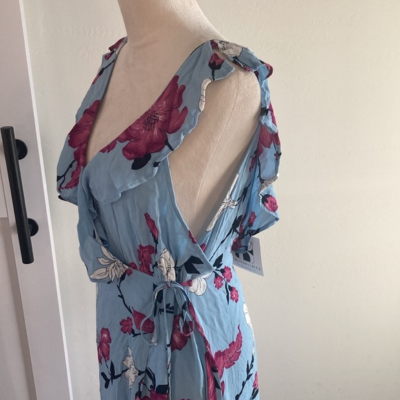 FAVLUX Maxi Dress, NWT, Blue Floral, Large - Picture 4 of 10